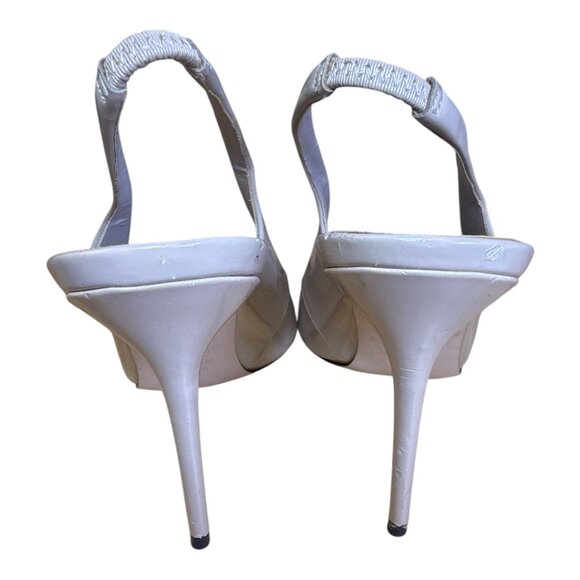 Zara Nude Slingback Patent Leather Pointy Toe Thin Stilleto Heels Eur 36/US 5 - Picture 9 of 12